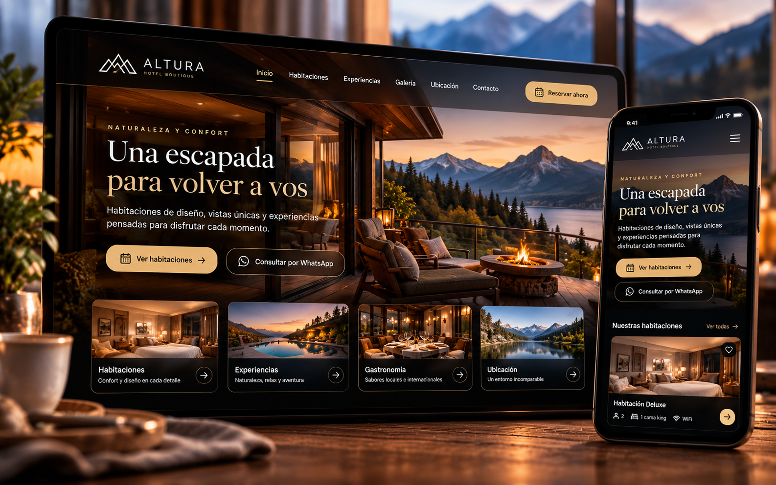 ALTURA, propuesta de sitio web para alojamiento turístico
